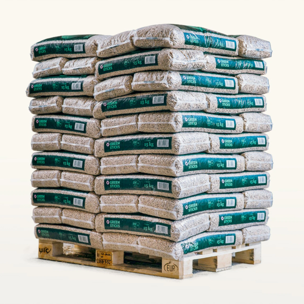 holzpaletts-green-sticks-palette-hello-heat.webp Greensticks Holzpellets ENplus A1 990 kg (66 x 15 kg) – Bild 1