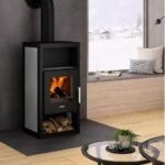 Justus Texas V 6 kW Stahl Schwarz/Keramik Grau – Eleganter Kaminofen mit Dauerbrandfunktion
